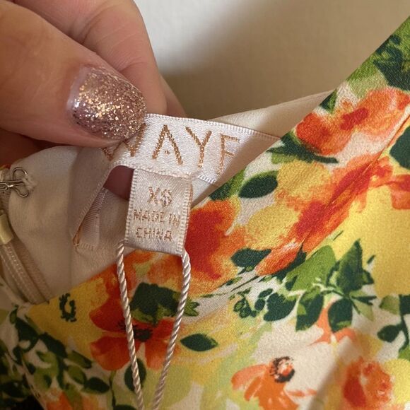 WAYF Baldwin Tangerine Floral Lace Trim Slip Dress - size xs - Picture 13 of 14